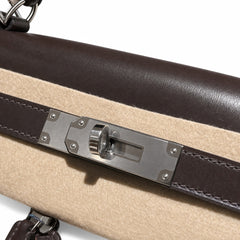 Kelly Lakis 32 Veau Box Calf Patchwork, Ebène & Cuivre, Palladium Hardware