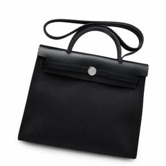 Hermès Herbag Zip 31 Noir Toile H / Noir Epsom Calf Leather Palladium Hardware