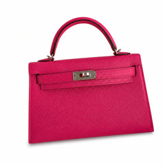 Hermès Kelly Sellier 19 Rose Jaipur Epsom Calf Leather Palladium Hardware
