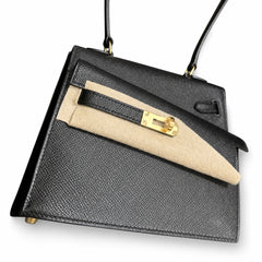 Hermès Kelly Desordre Sellier 20cm Noir Epsom Calf Leather Gold Hardware