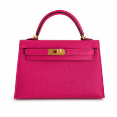 Hermès Kelly Sellier 19 Rose Jaipur Epsom Calf Leather Gold Hardware