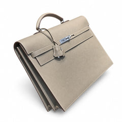 Hermès Kelly Briefcase 38cm Etoupe Epsom Calf Leather Palladium Hardware