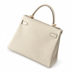 Hermès Kelly Retourne 25 Craie Epsom Calf Leather Gold Hardware