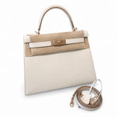 Hermès Kelly Sellier 28cm Craie Epsom Calf Leather Rose Gold Hardware