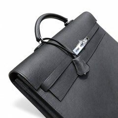 Kelly briefcase 38cm Epsom leather Noir Palladium Hardware
