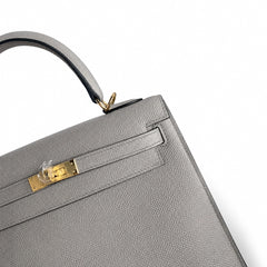 Hermès Mini Kelly II 25cm Gris Asphalte Epsom Calf Leather Gold Hardware