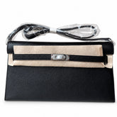 Hermès Kelly Shoulder Noir & Craie Two-Tone Epsom Palladium Hardware