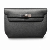Hermès Kelly Dépêches Clutch 25cm Noir Epsom Calf Leather Palladium Hardware