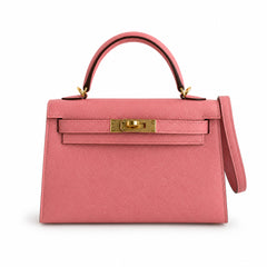 Hermès Kelly Sellier 19 Rose Confetti Epsom Gold Hardware