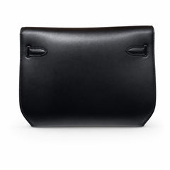 Hermès Kelly Dépêches 25 Noir Box Calf Leather Palladium Hardware