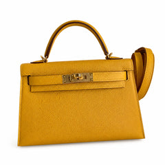 Hermès Kelly Sellier 19 Jaune Ambre Epsom Gold Hardware
