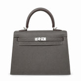 Hermès Kelly Sellier 25cm Pewter Epsom Calf Leather Palladium Hardware