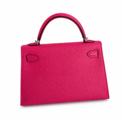 Hermès Kelly Sellier 19 Rose Jaipur Epsom Calf Leather Palladium Hardware