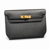 kelly Depeches 25cm Epsom leather Noir Gold Hardware