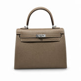 Hermès Kelly Sellier 25 Etoupe Epsom Calf Leather Palladium Hardware