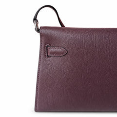 Hermès Kelly Shoulder Two-Tone Bordeaux & Craie Epsom Palladium Hardware