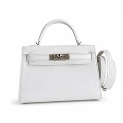 Hermès Kelly Sellier 19 Blanc Epsom Palladium Hardware