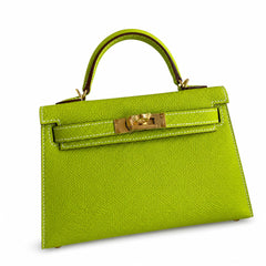 Hermès Kelly Sellier 19 Vert Pomme Epsom Gold Hardware