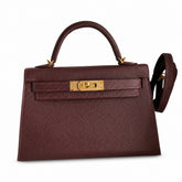 Hermès Kelly Sellier 19 Bordeaux Epsom Calf Leather Gold Hardware