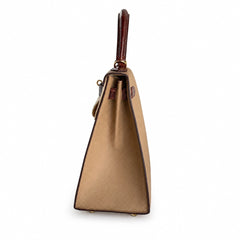 Hermès Kelly Sellier 28cm Epsom Calf Leather & Honey Brown Crocodile Gold Hardware