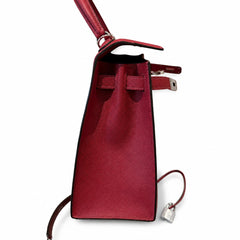 Hermès Kelly Sellier 28 Rouge Grenat Epsom Calf Leather Palladium Hardware