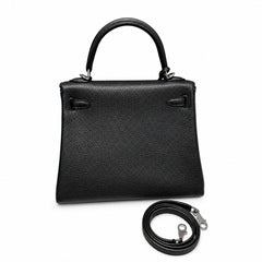 Hermès Kelly Retourne 25 Noir Togo Calf Leather Palladium Hardware