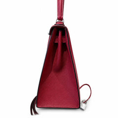 Hermès Kelly Sellier 28 Rouge Grenat Epsom Calf Leather Palladium Hardware