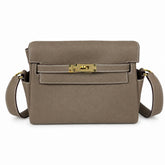 Kelly Messenger PM 27 Veau Togo, Élephant, Gold Hardware