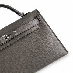 Hermès Kelly Sellier 19 Gris Etain Epsom Palladium Hardware