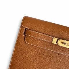 Hermès Kelly Dépêches 25cm Gold Epsom Calf Leather Gold Hardware