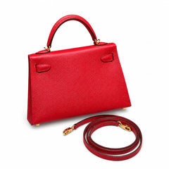 Hermès Mini Kelly II 20 Rouge Casaque Epsom Calf Leather Gold Hardware