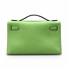 Hermès Kelly Pochette 22 U4 Vert Vertigo Swift Palladium Hardware
