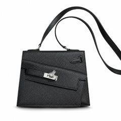 Hermès Kelly En Désordre 20cm Noir Epsom Calf Leather Palladium Hardware