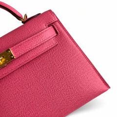 Hermès Kelly Sellier 19 Rose Confetti Epsom Calf Leather Gold Hardware