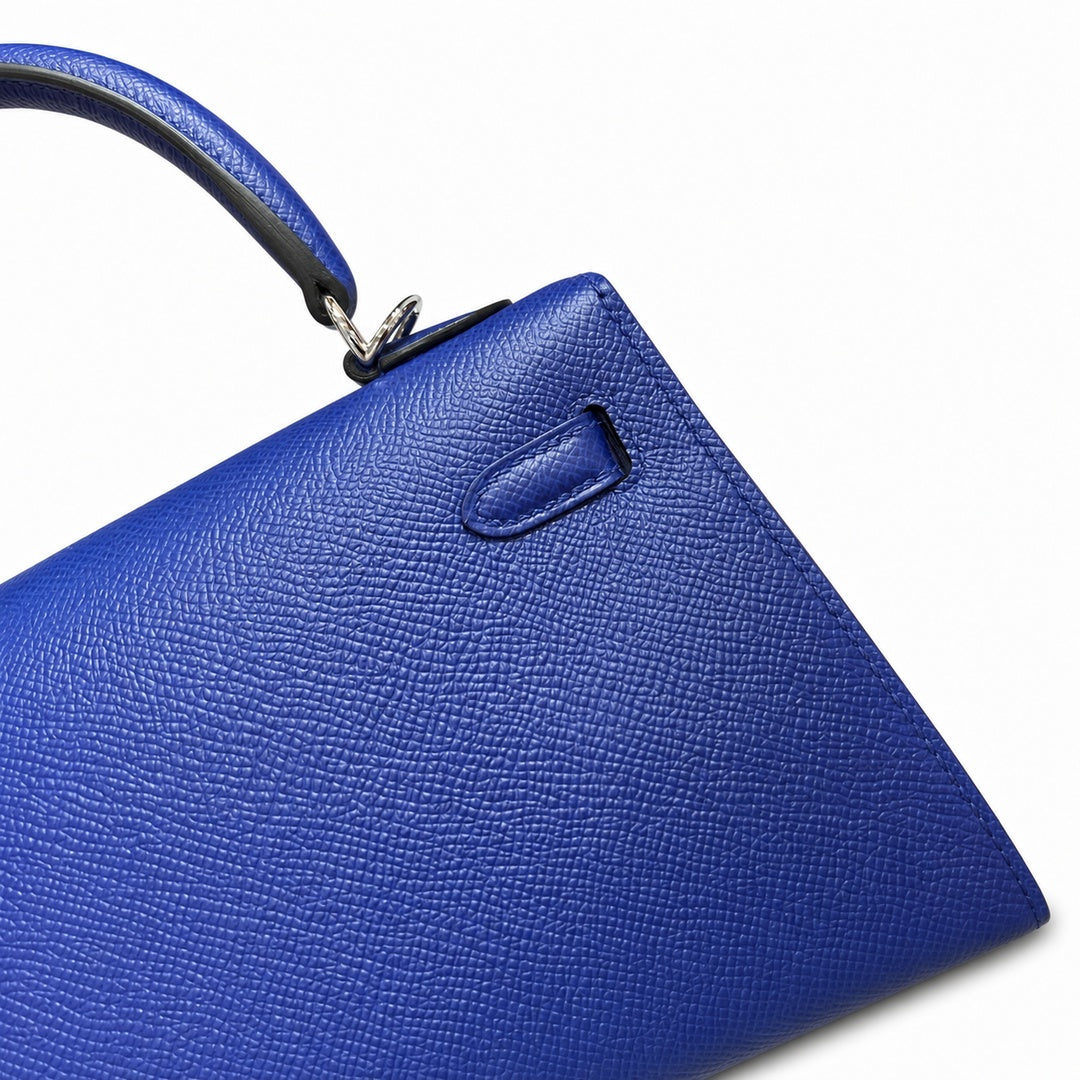 Hermès Kelly II 25cm Bleu Électrique Epsom Calf Leather Palladium Hardware