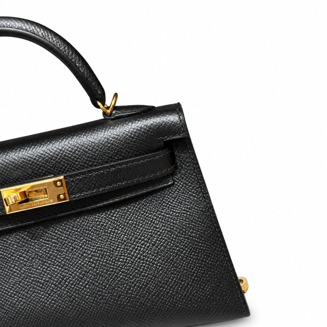Hermès Mini Kelly II 20 Noir Epsom Calf Leather Gold Hardware