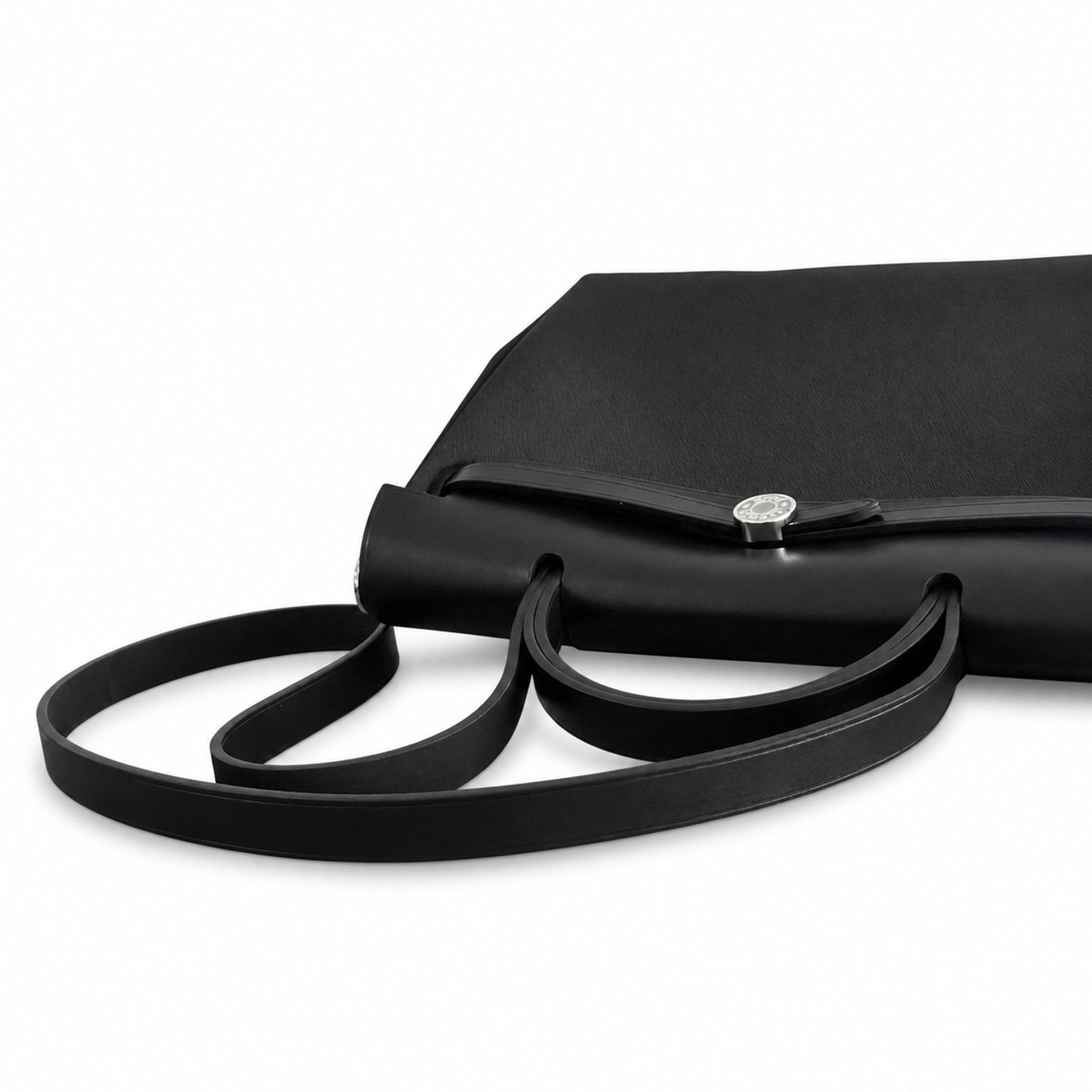 Hermès Herbag Zip 31 Noir Plain Toile H / Noir Vache Hunter Leather Palladium Hardware