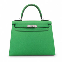 Hermès Kelly II 25cm Bambou Epsom Calf Leather Palladium Hardware