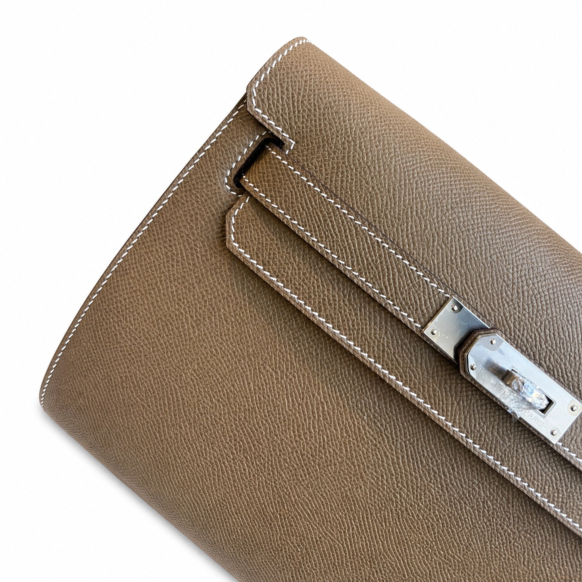 Hermès Kelly Dépêches 25 Etoupe Epsom Calf Leather Palladium Hardware