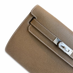 Hermès Kelly Dépêches 25 Etoupe Epsom Calf Leather Palladium Hardware