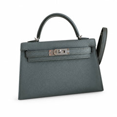 Hermès Kelly Sellier 19 Vert Amande Epsom Palladium Hardware