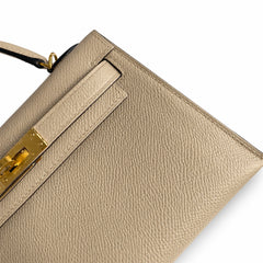 Hermès Kelly Sellier 19 Gris Tourterelle Epsom Gold Hardware