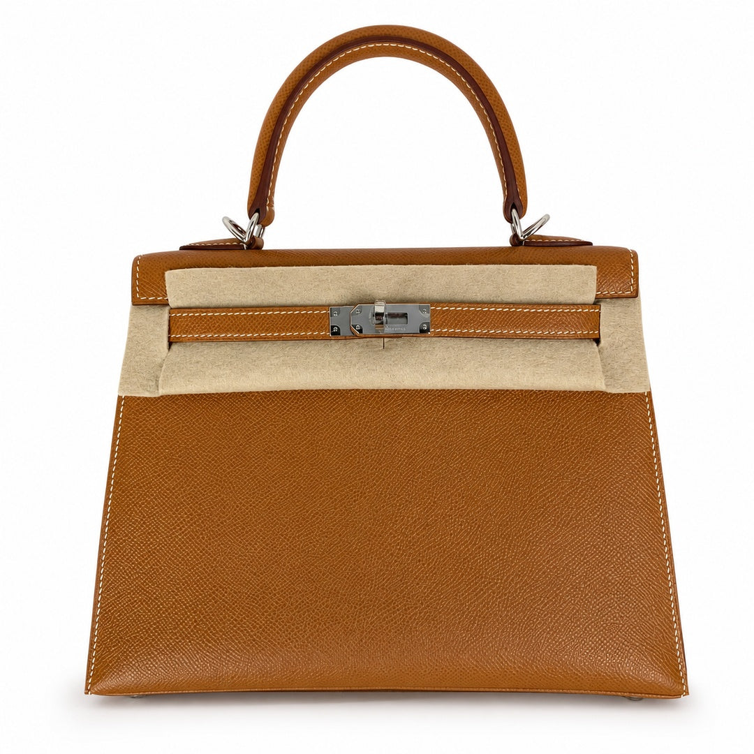 Hermès Kelly II 25cm Gold Epsom Calf Leather Palladium Hardware
