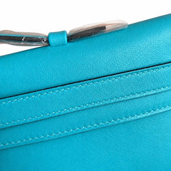 Hermès Kelly Cut 31 Turquoise Swift Palladium Hardware