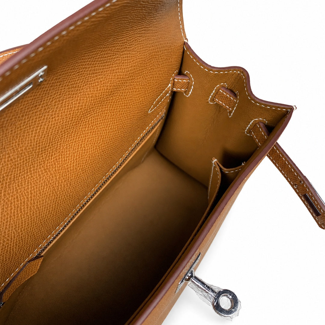 Hermès Kelly II 25cm Gold Epsom Calf Leather Palladium Hardware