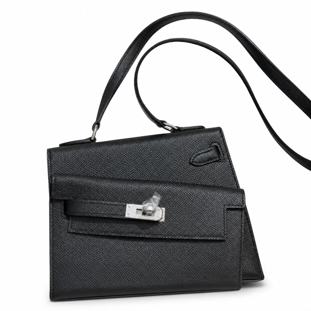 Hermès Kelly En Désordre 20cm Noir Epsom Calf Leather Palladium Hardware