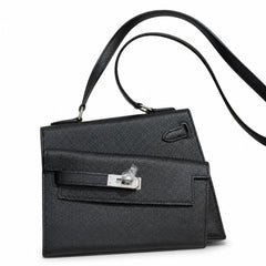 Hermès Kelly En Désordre 20cm Noir Epsom Calf Leather Palladium Hardware
