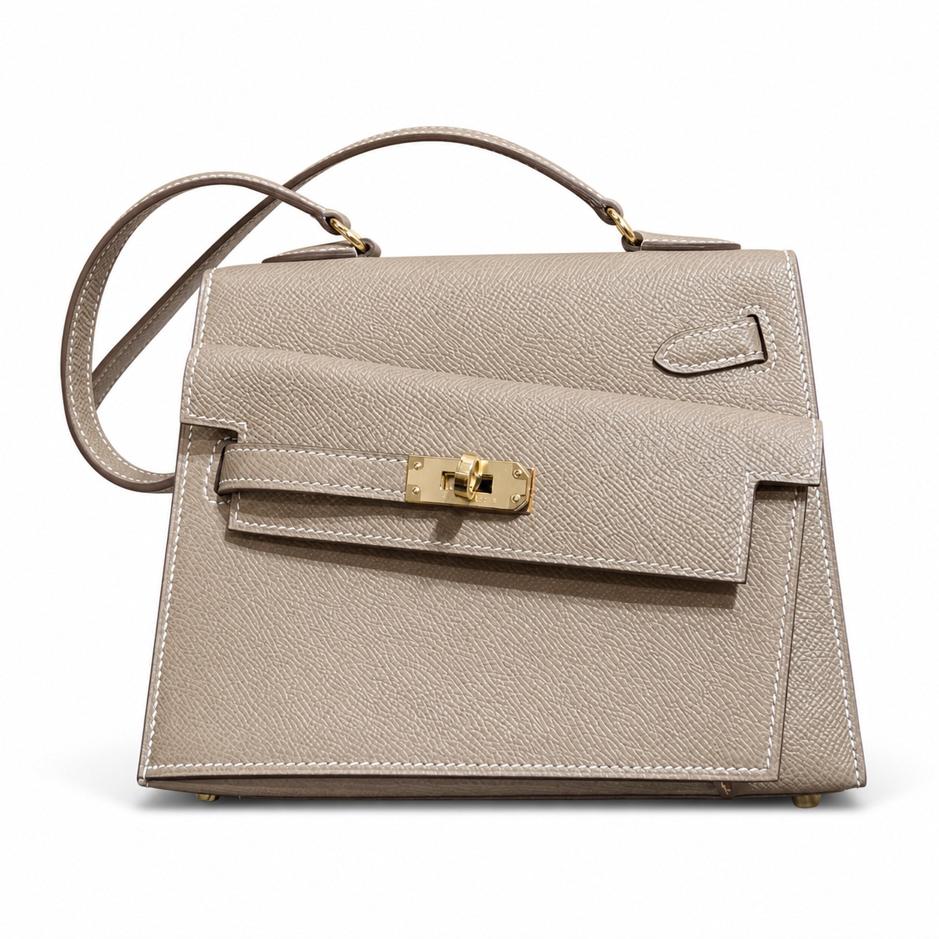 Hermès Kelly Desordre 20 Etoupe Epsom Calf Leather Gold Hardware