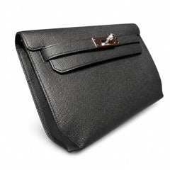 Hermès Kelly Dépêches Clutch 25cm Noir Epsom Calf Leather Palladium Hardware