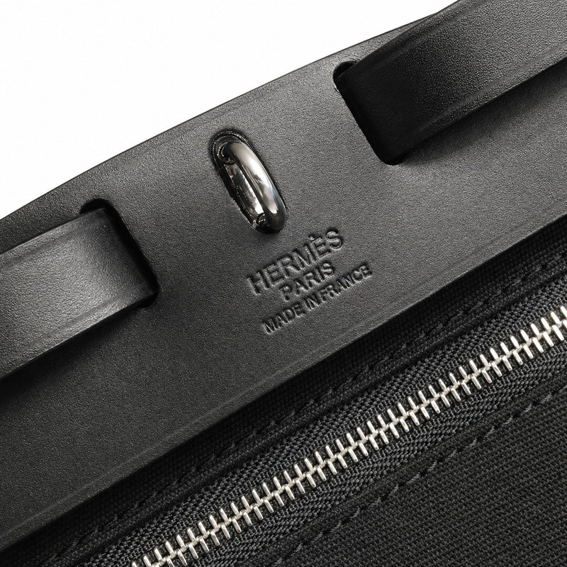 Hermès Herbag Zip 31 Noir Toile H / Noir Epsom Calf Leather Palladium Hardware